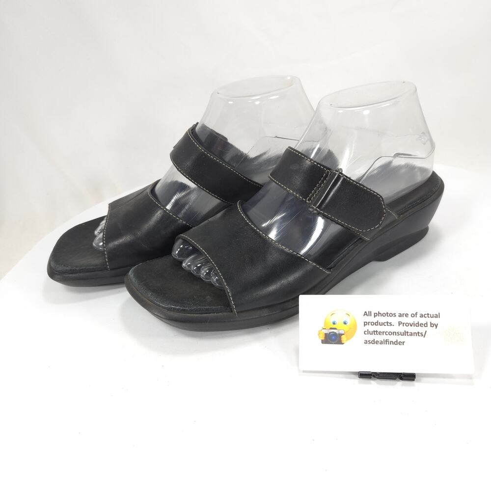 Clarks 2 Strap Casual Sling Back Sandal Womens Size 8.5 33865 Black